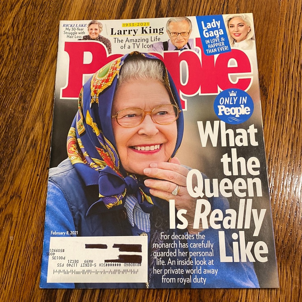 People Magazine February 2021 - The Queen - Lady Gaga - Larry King - Ricki Lake